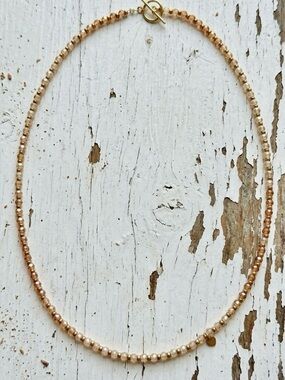 Dainty Brown Cubic Zirconia Ombré & Matte Gold Tone Necklace